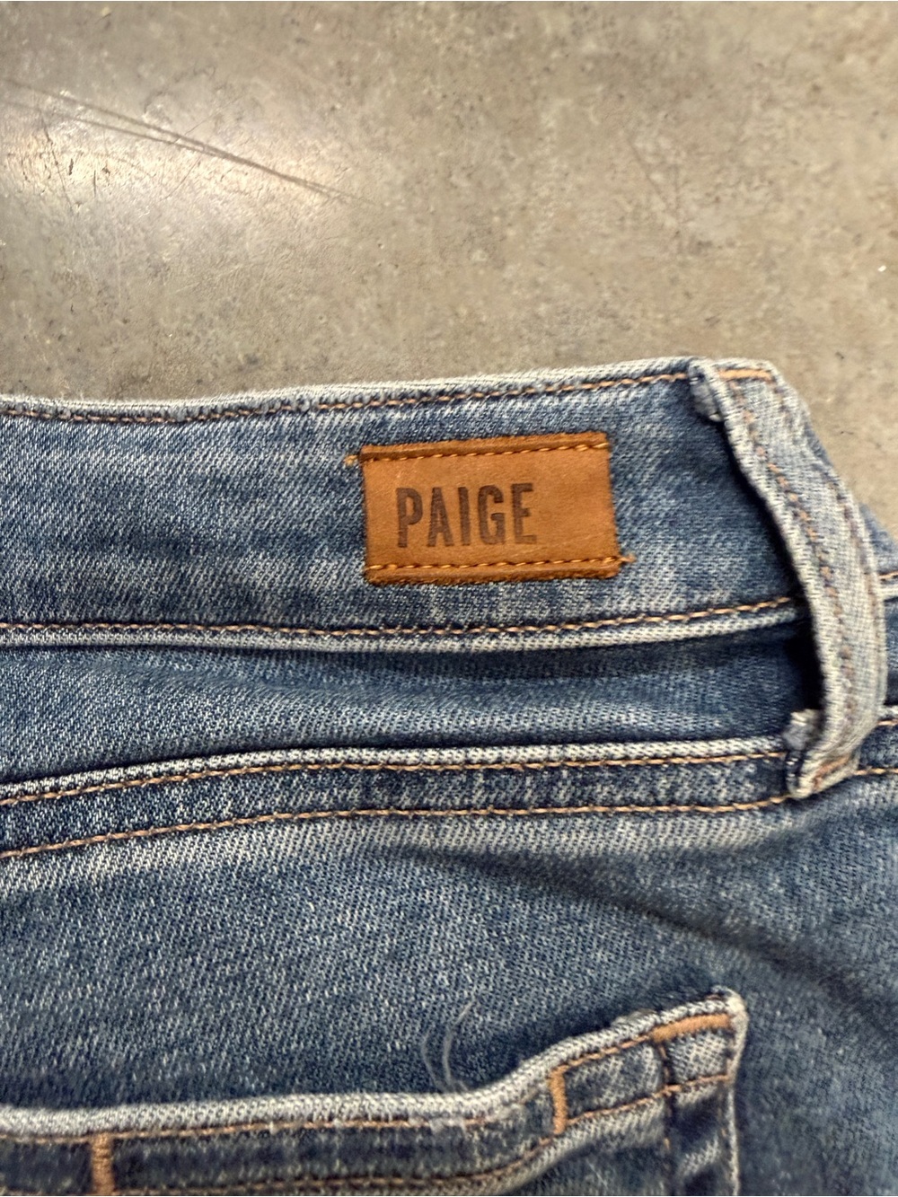 PAIGE Blue Distressed Denim Jean Shorts - Picture 5 of 6